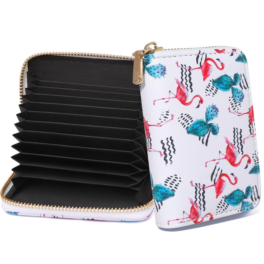 8415 RFID Credit Card Holder-Print Accordian Card Case with Keychain